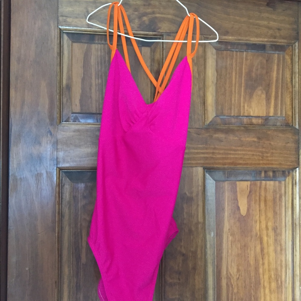 Natalie hot pink leotard adult large